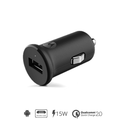 Motorola TurboPower 15 Car Charger + Micro-USB Data Cable