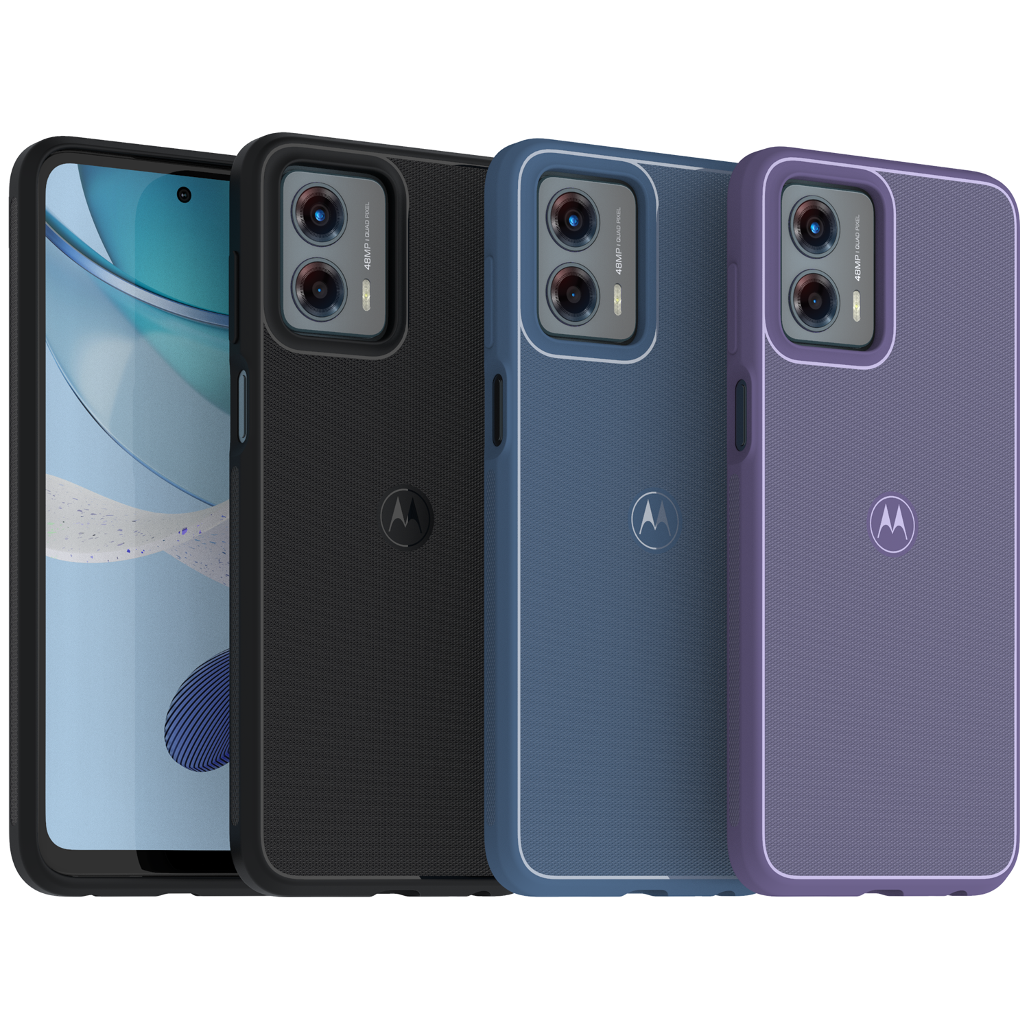 Motorola Moto G55 Case With Sliding Camera Cover & 360° Magnetic Ring Stand - Shockproof Protective Cover